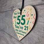 Funny Birthday Gifts Novelty 55th Birthday Gift Wood Heart Card