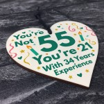 Funny Birthday Gifts Novelty 55th Birthday Gift Wood Heart Card