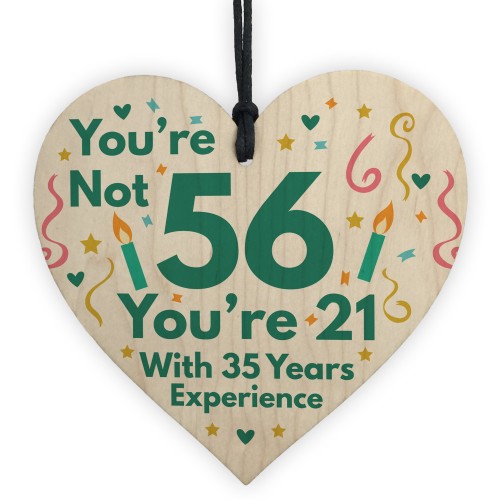 Funny Birthday Gifts Novelty 56th Birthday Gift Wood Heart Card