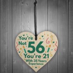 Funny Birthday Gifts Novelty 56th Birthday Gift Wood Heart Card