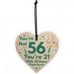 Funny Birthday Gifts Novelty 56th Birthday Gift Wood Heart Card