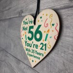 Funny Birthday Gifts Novelty 56th Birthday Gift Wood Heart Card