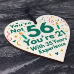 Funny Birthday Gifts Novelty 56th Birthday Gift Wood Heart Card