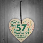 Funny Birthday Gifts Novelty 57th Birthday Gift Wood Heart Card