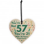 Funny Birthday Gifts Novelty 57th Birthday Gift Wood Heart Card