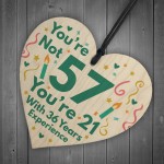 Funny Birthday Gifts Novelty 57th Birthday Gift Wood Heart Card