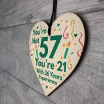 Funny Birthday Gifts Novelty 57th Birthday Gift Wood Heart Card