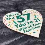 Funny Birthday Gifts Novelty 57th Birthday Gift Wood Heart Card