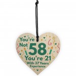 Funny Birthday Gifts Novelty 58th Birthday Gift Wood Heart Card