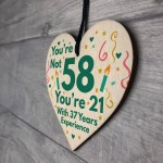Funny Birthday Gifts Novelty 58th Birthday Gift Wood Heart Card