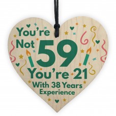 Funny Birthday Gifts Novelty 59th Birthday Gift Wood Heart Card
