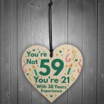 Funny Birthday Gifts Novelty 59th Birthday Gift Wood Heart Card
