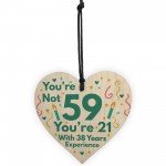 Funny Birthday Gifts Novelty 59th Birthday Gift Wood Heart Card