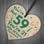 Funny Birthday Gifts Novelty 59th Birthday Gift Wood Heart Card
