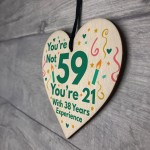 Funny Birthday Gifts Novelty 59th Birthday Gift Wood Heart Card