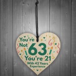 Funny Birthday Gifts Novelty 63rd Birthday Gift Wood Heart Card