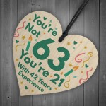 Funny Birthday Gifts Novelty 63rd Birthday Gift Wood Heart Card