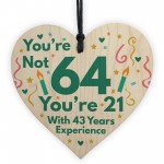 Funny Birthday Gifts Novelty 64th Birthday Gift Wood Heart Card