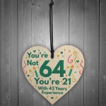 Funny Birthday Gifts Novelty 64th Birthday Gift Wood Heart Card