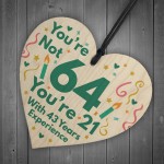 Funny Birthday Gifts Novelty 64th Birthday Gift Wood Heart Card
