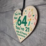 Funny Birthday Gifts Novelty 64th Birthday Gift Wood Heart Card