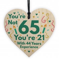 Funny Birthday Gifts Novelty 65th Birthday Gift Wood Heart Card