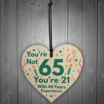 Funny Birthday Gifts Novelty 65th Birthday Gift Wood Heart Card