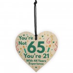 Funny Birthday Gifts Novelty 65th Birthday Gift Wood Heart Card
