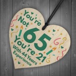 Funny Birthday Gifts Novelty 65th Birthday Gift Wood Heart Card