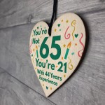 Funny Birthday Gifts Novelty 65th Birthday Gift Wood Heart Card