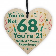 Funny Birthday Gifts Novelty 68th Birthday Gift Wood Heart Card
