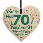 Funny Birthday Gift Novelty 70th Birthday Gift Wood Heart Funny 