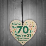 Funny Birthday Gift Novelty 70th Birthday Gift Wood Heart Funny 