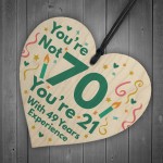 Funny Birthday Gift Novelty 70th Birthday Gift Wood Heart Funny 