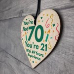 Funny Birthday Gift Novelty 70th Birthday Gift Wood Heart Funny 