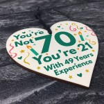 Funny Birthday Gift Novelty 70th Birthday Gift Wood Heart Funny 