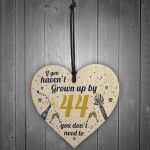 Funny Happy Birthday 44 Wood Heart Man Wife Grandma Grandad
