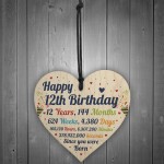 12th Birthday Gift For Boys Heart 12th Birthday Gift For Girls