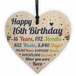 16th Birthday Gifts 16th Card Wood Heart Gift For Son Daughter