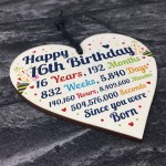 16th Birthday Gifts 16th Card Wood Heart Gift For Son Daughter