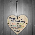17th Birthday Gifts 17th Card Wood Heart Gift For Son Daughter