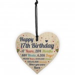 17th Birthday Gifts 17th Card Wood Heart Gift For Son Daughter