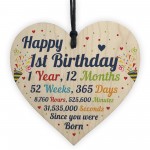 1st Birthday Gifts 1st Birthday Wood Heart Gift For Baby Child 