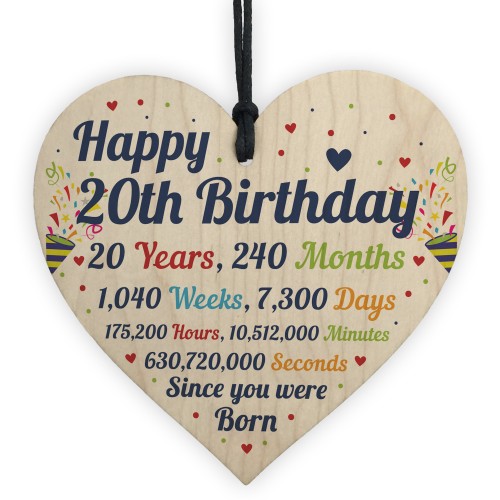20th Birthday Gift For Boys Heart 20th Birthday Gift For Girls