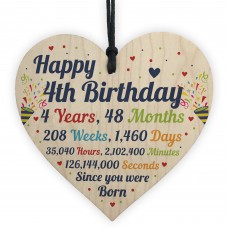 4th Birthday Gifts 4th Birthday Wood Heart Gift For Baby Child