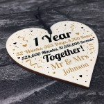 1st Anniversary Gift Personalised Wooden Heart Anniversary Gift