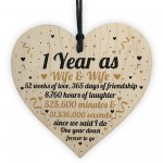 1st Wedding Anniversary Gift For Wife And Wife Wooden Heart 