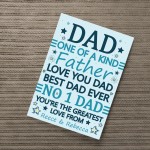 No 1 Dad Gift Dad Birthday Xmas Gift From Daughter Son Print