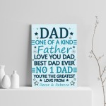 No 1 Dad Gift Dad Birthday Xmas Gift From Daughter Son Print