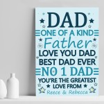 No 1 Dad Gift Dad Birthday Xmas Gift From Daughter Son Print